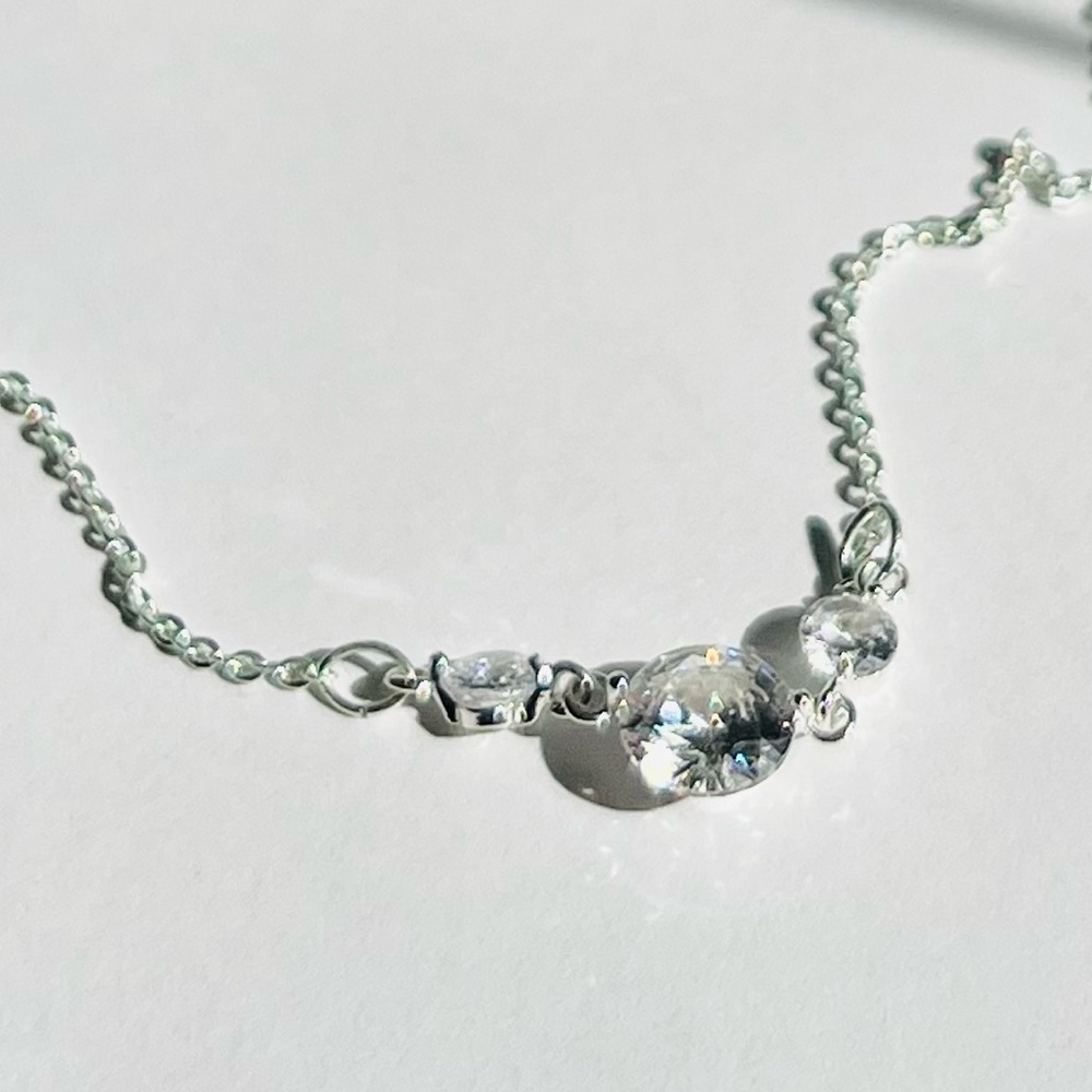 Sterling Silver Necklace with Cubic Zirconia